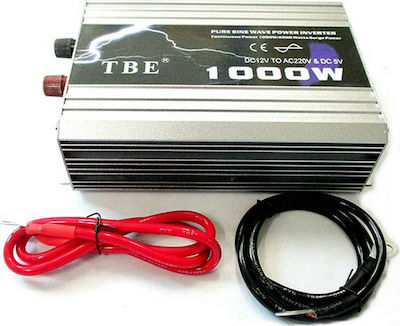 TBE1000W Inverter Αυτοκινήτου Τροποποιημένου Ημιτόνου 1000W για Μετατροπή 12V DC σε 220V AC με 1xUSB