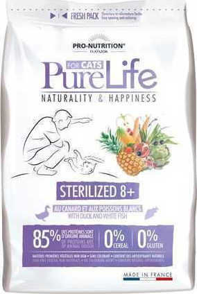 Flatazor Pure Life Sterilized 8+ Ξηρά Τροφή για Στειρωμένες Γάτες με Πάπια / Ψάρια 2kg