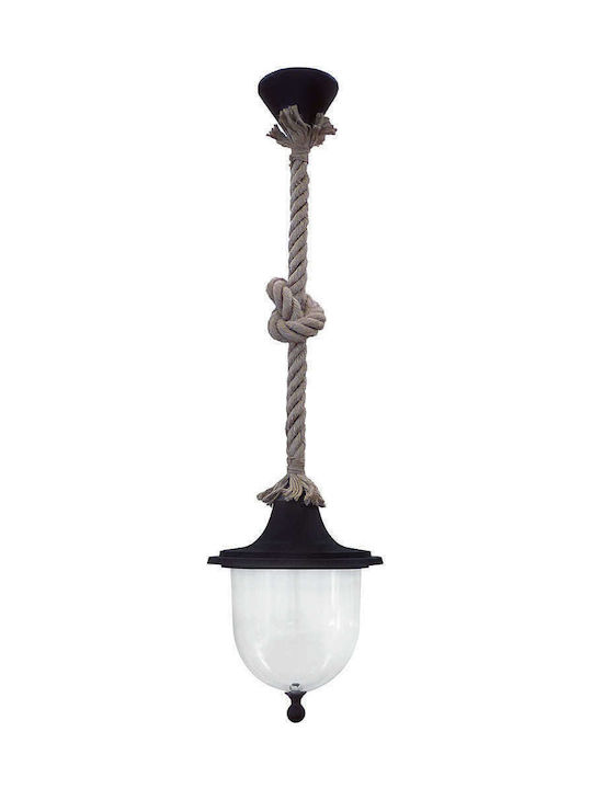 Heronia LP-810Κ Outdoor Hanging Ceiling Light E27 in Black Color 31-0986