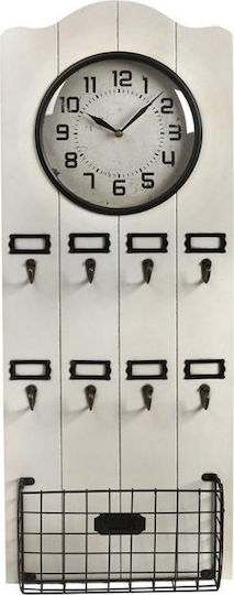 Espiel Wanduhr Hölzernes Weiß 35.5x91.5cm