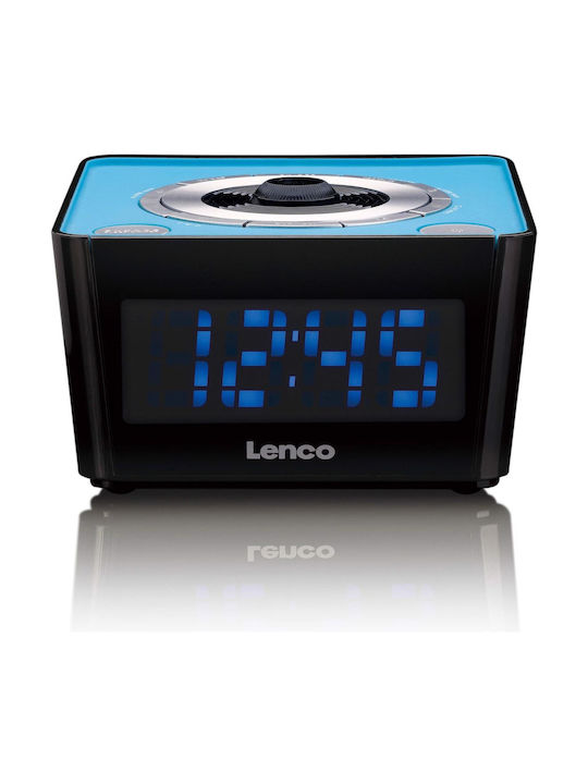 Lenco CR-016 Tabletop Digital Clock with Alarm & Radio Blue CR-016