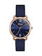 Jcou Charm Watch with Blue Metal Bracelet