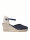 Ragazza Women's Fabric Platform Espadrilles Navy Blue