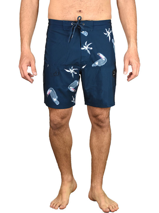 Emerson Men's Swimwear Printed Bermuda Midnight Blue