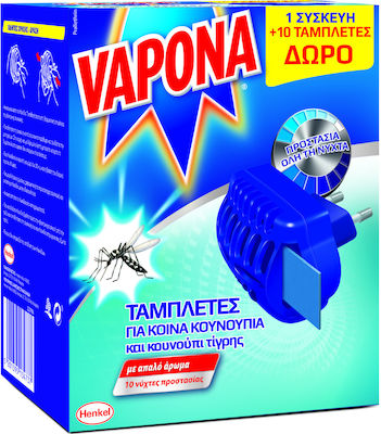 Vapona Fik Tablet Device for Mosquitoes 10 tabs 1pcs