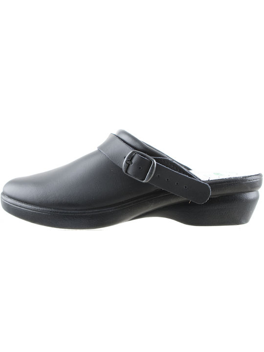 ANTRIN WOMEN'S LEATHER ANATOMIC SABOT 525.12 BLACK SLIPPER