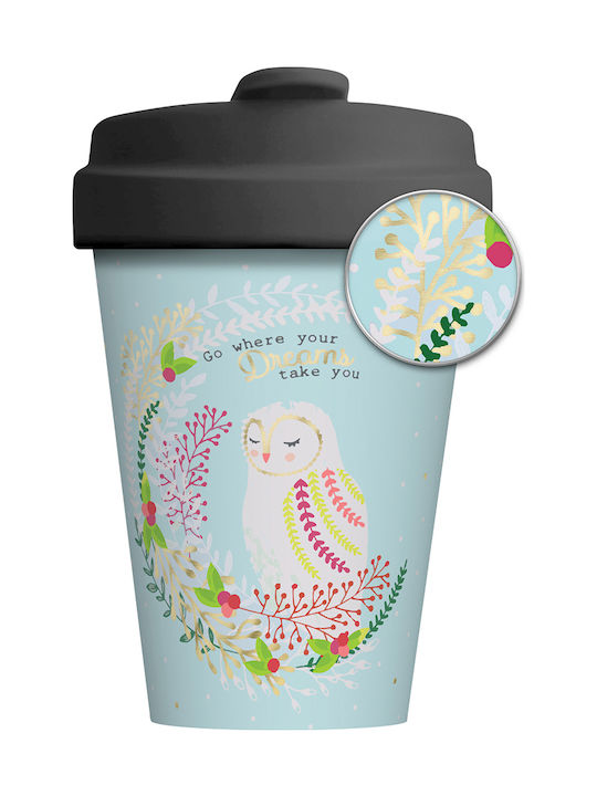 Chic Mic Owl Dreams Bamboo Cup with Lid Gold 400ml