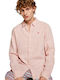 Scotch & Soda Herrenhemd Langärmelig Leinen Rosa 148849-0181