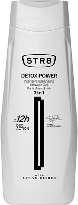 STR8 Detox Power Shower Gel for Men for Face , Hair & Body 400ml