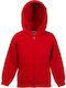 Kinder-Sweatshirt Strickjacke mit Kapuze und Taschen Rote