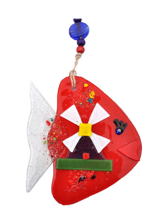 Fylliana Hanging Lucky Charm Red made of Glass 1pcs