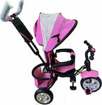 Cool Kids Tricycle with Storage Basket, Push Handle & Sunshade for 1-5 Years Pink