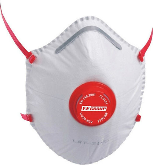 FFG V-220SLV Μάσκα Προστασίας FFP2 με Βαλβίδα Λευκή 36455 1τμχ