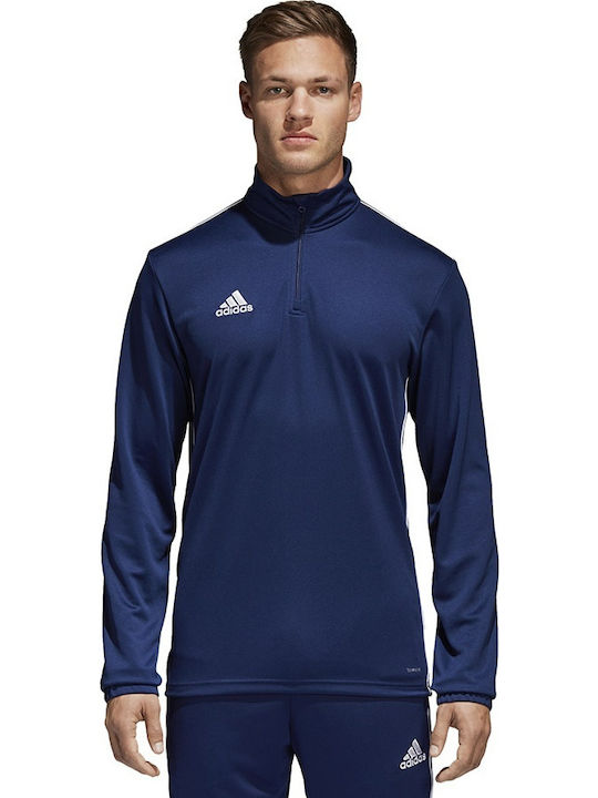 Adidas Core 18 Training Ανδρική Μπλούζα με Φερμουάρ Μακρυμάνικη Navy Μπλε