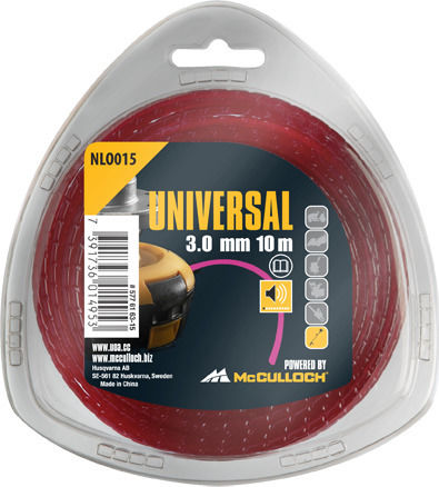 McCulloch Nylon 3.0mm x 10m geräuscharm - NLO015 Mähfaden Länge 10m und Dicke 3mm