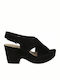 Clarks Anatomic Platform Leather Women's Sandals Maritsa Lara Black with Chunky Medium Heel