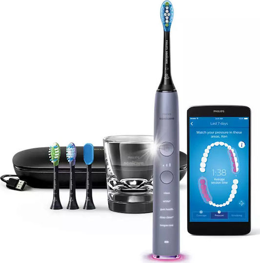 Philips Sonicare DiamondClean Smart Sonic Periuță de dinți electrică cu senzor de presiune și husă de călătorie