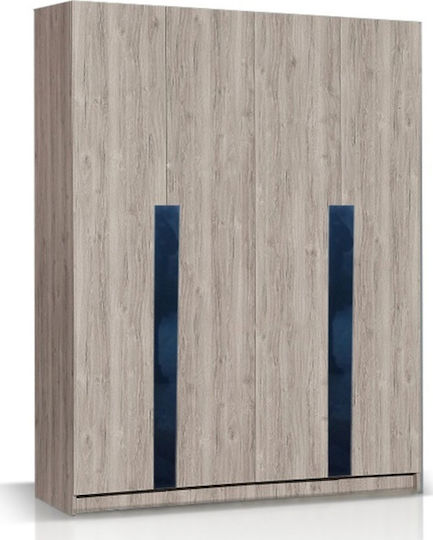 Lack Τετράφυλλη Ντουλάπα Συρόμενη 183.5x62x239cm Σταχτί Spicy