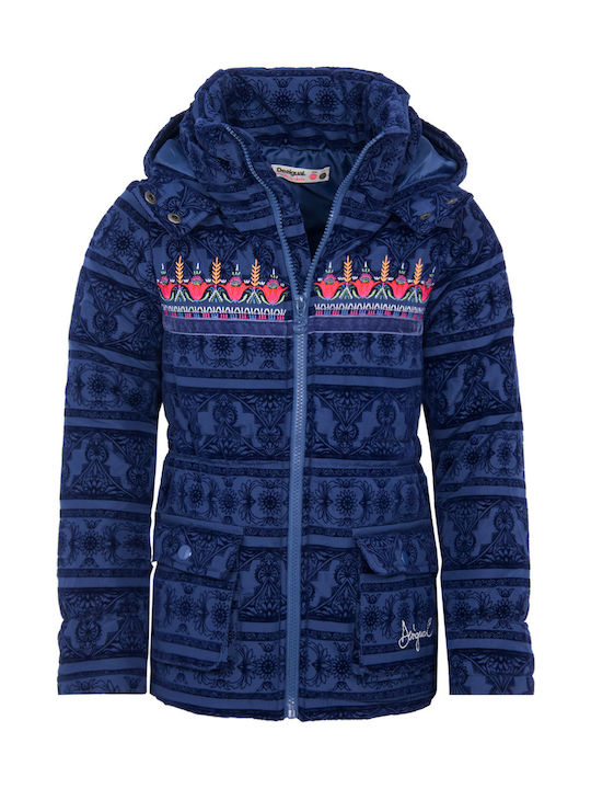Pitaya Kids Casual Short Hooded Blue Jacket
