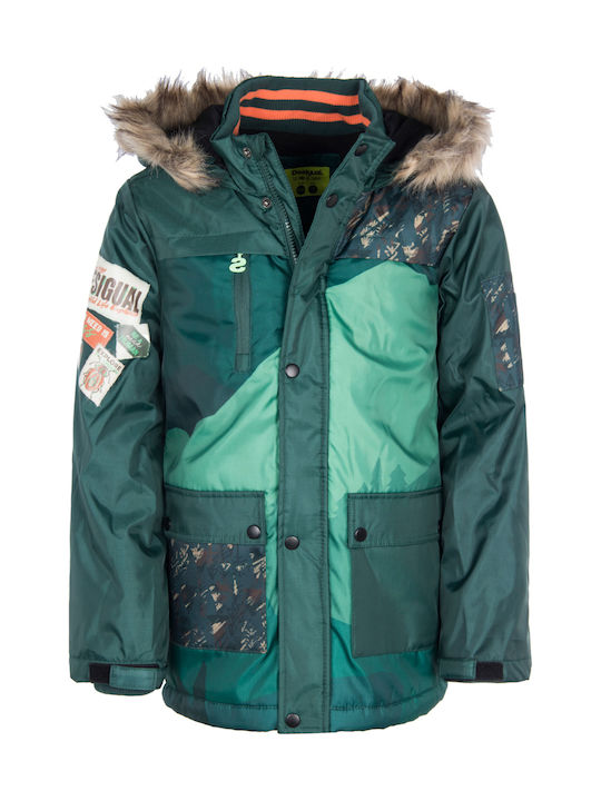 Kids' Sports Jacket Short Windproof with Hood Green Circulo