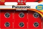 Panasonic Lithium Power Μπαταρίες Ρολογιών CR2032 3V 6τμχ