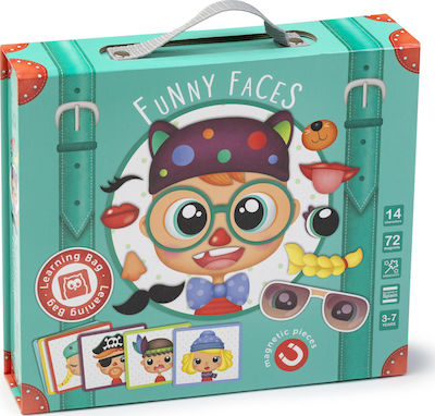 Eureka Joc de construcție magnetic Funny Faces pentru copii de 3++ ani