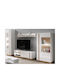 Living Room TV Unit with Showcase White L270xW40xH194cm