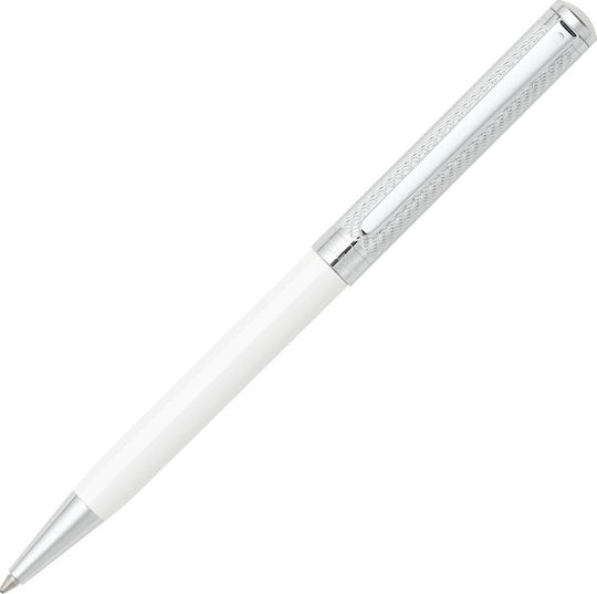 Sheaffer Intensity Gloss White Barrel Engraved Chrome Spiral Cap Pen Ballpoint Package