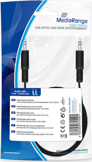 MediaRange MediaRange 3.5mm Jack Cable 3.5mm Male to 3.5mm Male Black Length 1.5m