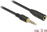 DeLock TRRS 3.5mm male - 3.5mm female Cable Black 3m (85633)