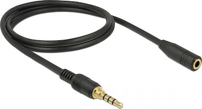 DeLock TRRS 3.5mm male - 3.5mm female Cable Black 1m (85629)