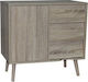 Wooden Buffet with Drawers Φυσικό L70xW30xH62cm