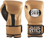 Cleto Reyes Cleto Reyes Hook and Loop Boxhandschuhe aus Leder Gold Gold