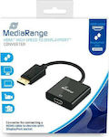 MediaRange Konverter DisplayPort männlich zu HDMI weiblich Schwarz (MRCS177)