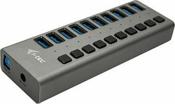 i-tec USB 3.0 Hub 10 Θυρών με σύνδεση USB-A & Θύρα Φόρτισης και Εξωτερική Παροχή Ρεύματος