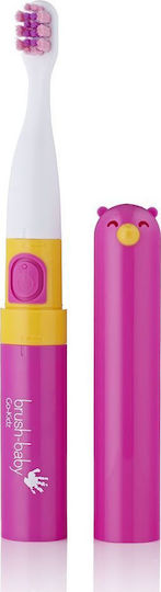 Brush Baby Go Kidz Children's Electric Toothbrush For 3+ Years Pink With Travel Case