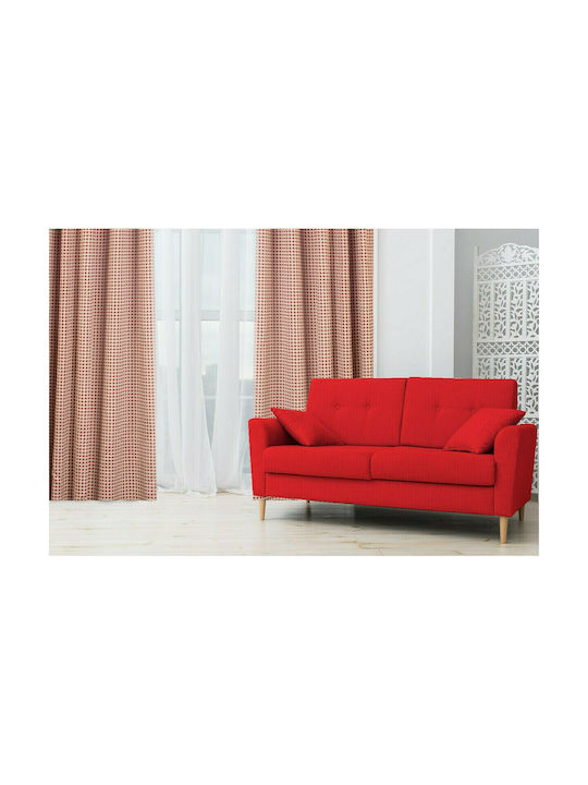 Omega Home Κουρτίνα με Τρέσα 201 Κοραλί 145x270εκ.