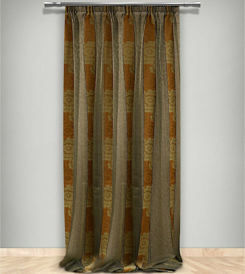La Maison Blanche Curtain with Pencil Pleat Brown 145x300cm