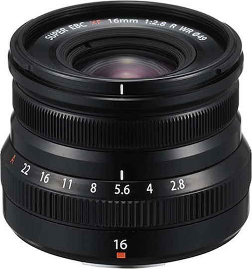 Fujifilm Crop Camera Lens Fujinon XF 16mm f/2.8 R WR Wide Angle for Fujifilm X Mount Black