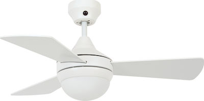 Lucci Air Airlie Hugger Ceiling Fan 91cm with Light and Remote Control Λευκός