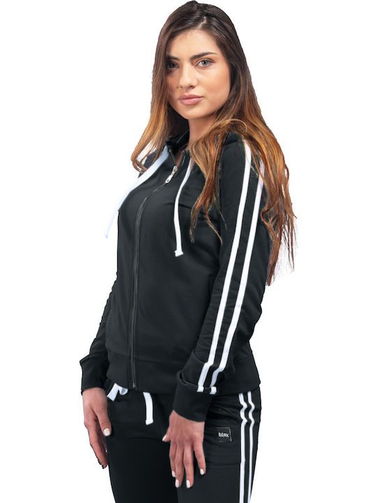 Women's Sweatshirt Jacket Hooded Black