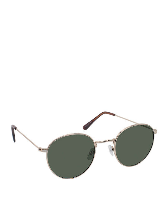 Eyelead Men's Sunglasses with Silver Metal Frame and Green Polarized Lens