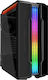 Cougar Gemini T Gaming Midi Tower Κουτί Υπολογιστή με Πλαϊνό Παράθυρο και RGB Φωτισμό Μαύρο