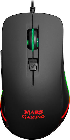 Mars Gaming MM118 RGB Gaming Ποντίκι 9800 DPI Μαύρο