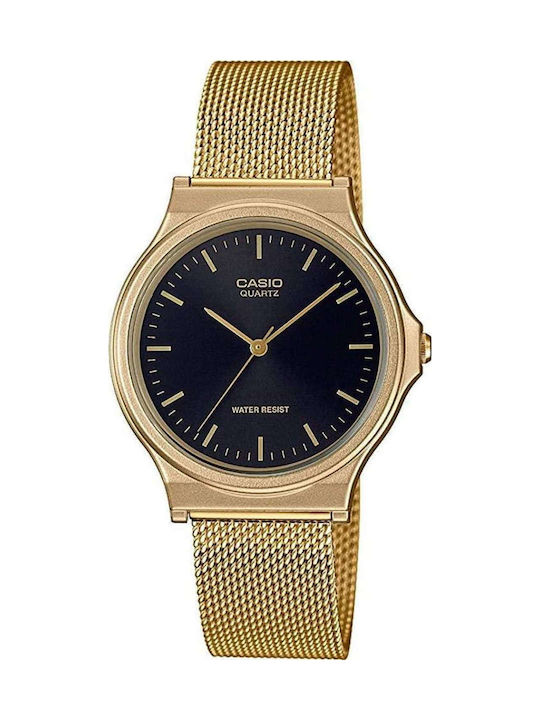 Casio Collection Ρολόι Μπαταρίας με Μεταλλικό Μπρασελέ σε Χρυσό χρώμα