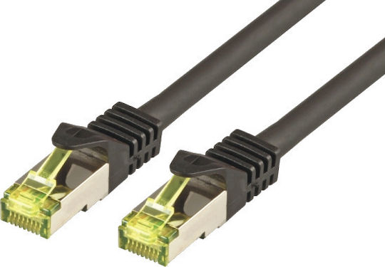 MCAB S/FTP Cat.7 (10Gbps) Καλώδιο Δικτύου Ethernet 15m Μαύρο