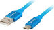 Lanberg Regular USB 2.0 to micro USB Cable Μπλε 1m (CA-USBM-20CU-0010-BL)
