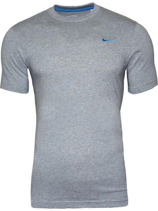 Nike Basic Crew Neck Αθλητικό Ανδρικό T-shirt Γκρι Μονόχρωμο