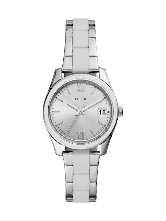 Fossil Scarlette Uhr mit Silber Metallarmband