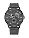 Tommy Hilfiger Dressed Up Мъжки Часовник 44mm Хронограф На Батерия С Черна Кожена Каишка